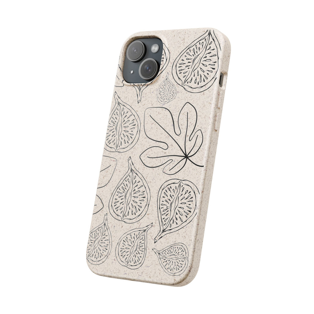 Eco-Friendly Zero Waste Biodegradable Phone Case - Fig & Leaf Pattern