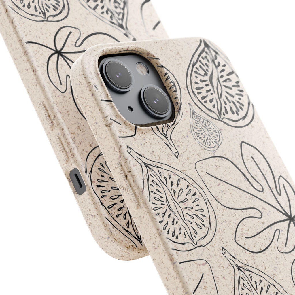 Eco-Friendly Zero Waste Biodegradable Phone Case - Fig & Leaf Pattern