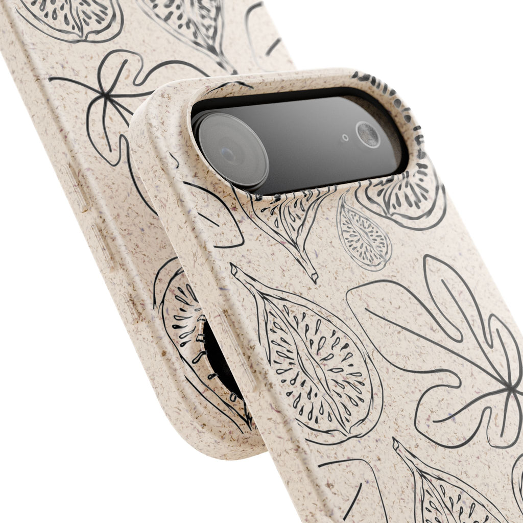 Eco-Friendly Zero Waste Biodegradable Phone Case - Fig & Leaf Pattern