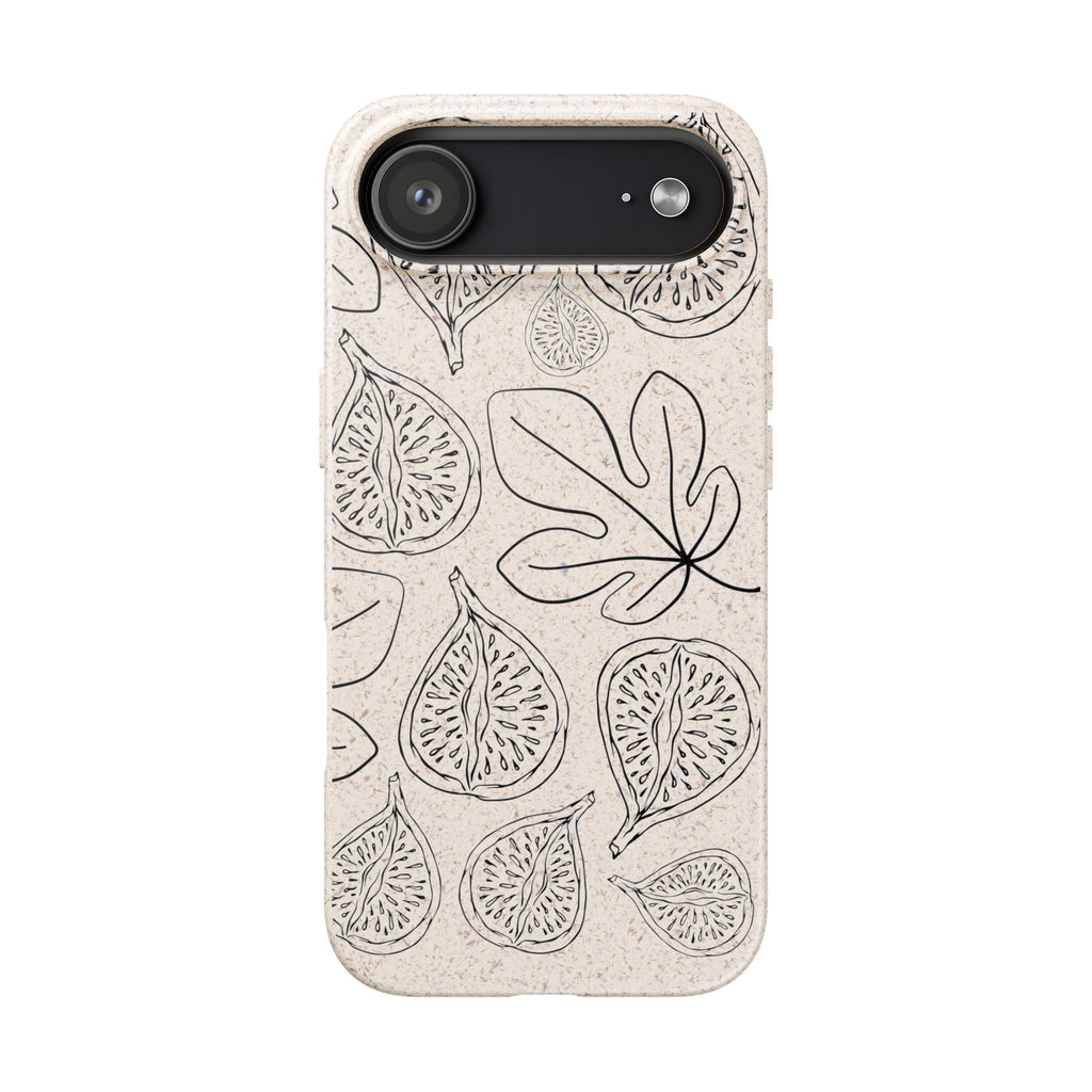 Eco-Friendly Zero Waste Biodegradable Phone Case - Fig & Leaf Pattern