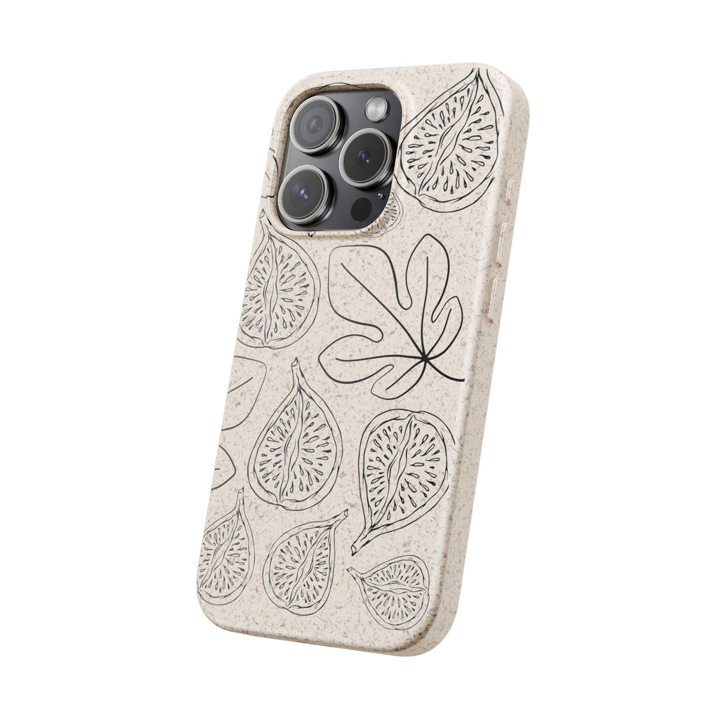 Eco-Friendly Zero Waste Biodegradable Phone Case - Fig & Leaf Pattern