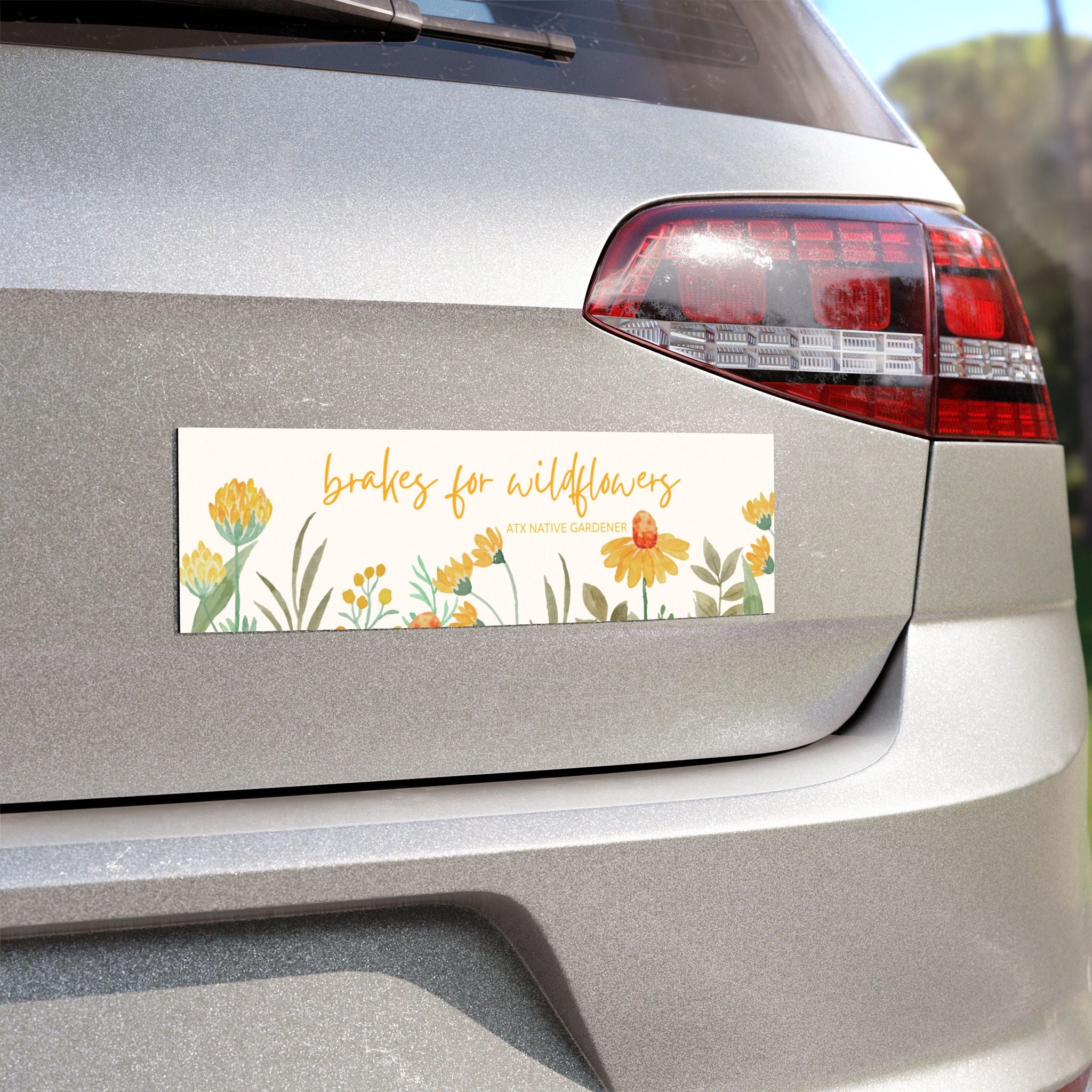 "Brakes For Wildflowers" Car Magnet