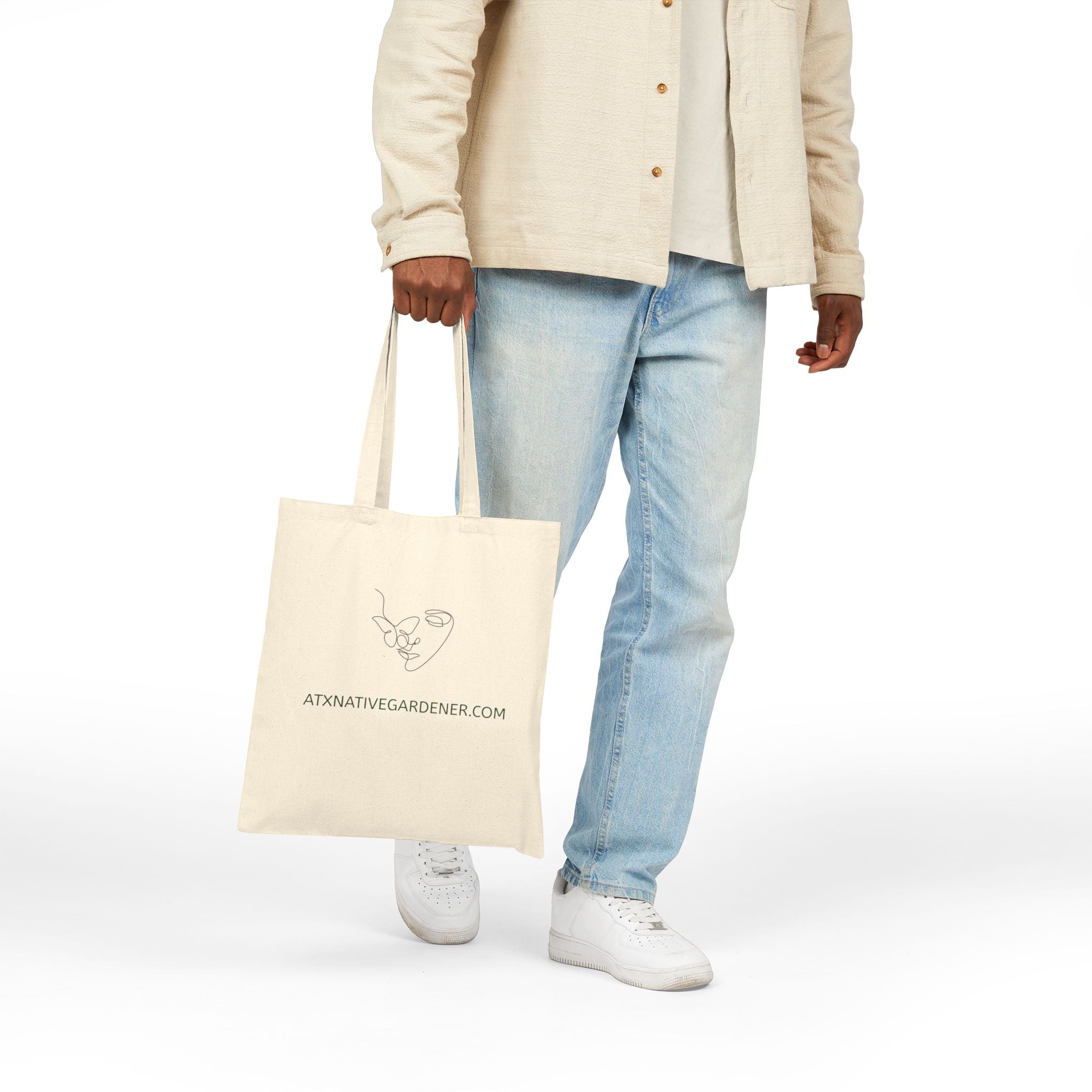 "KEEP AUSTIN PLANTING NATIVE" Reusable Cotton Canvas Tote Bag