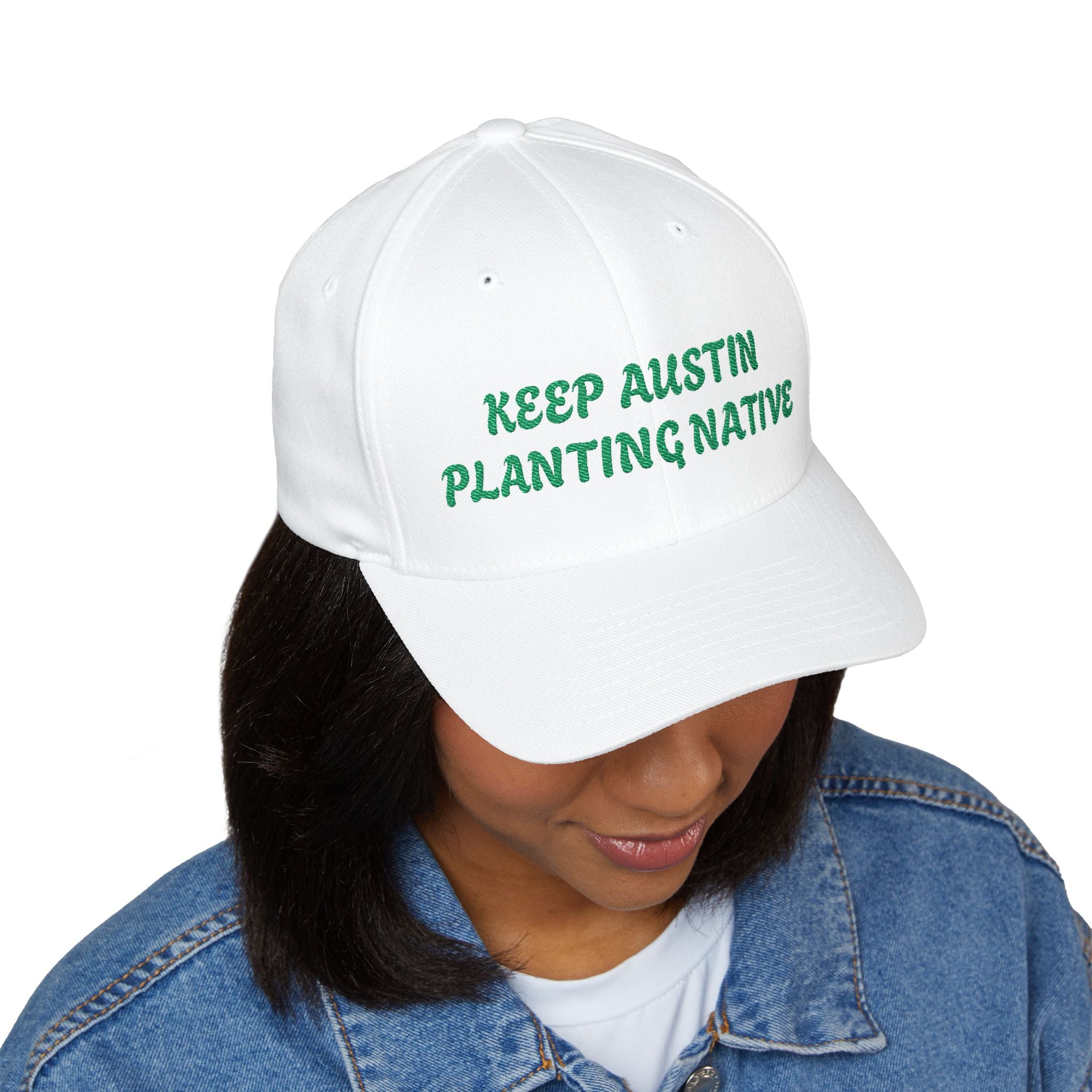 "KEEP AUSTIN PLANTING NATIVE" Closed-Back Structured Cap (Embroidery)