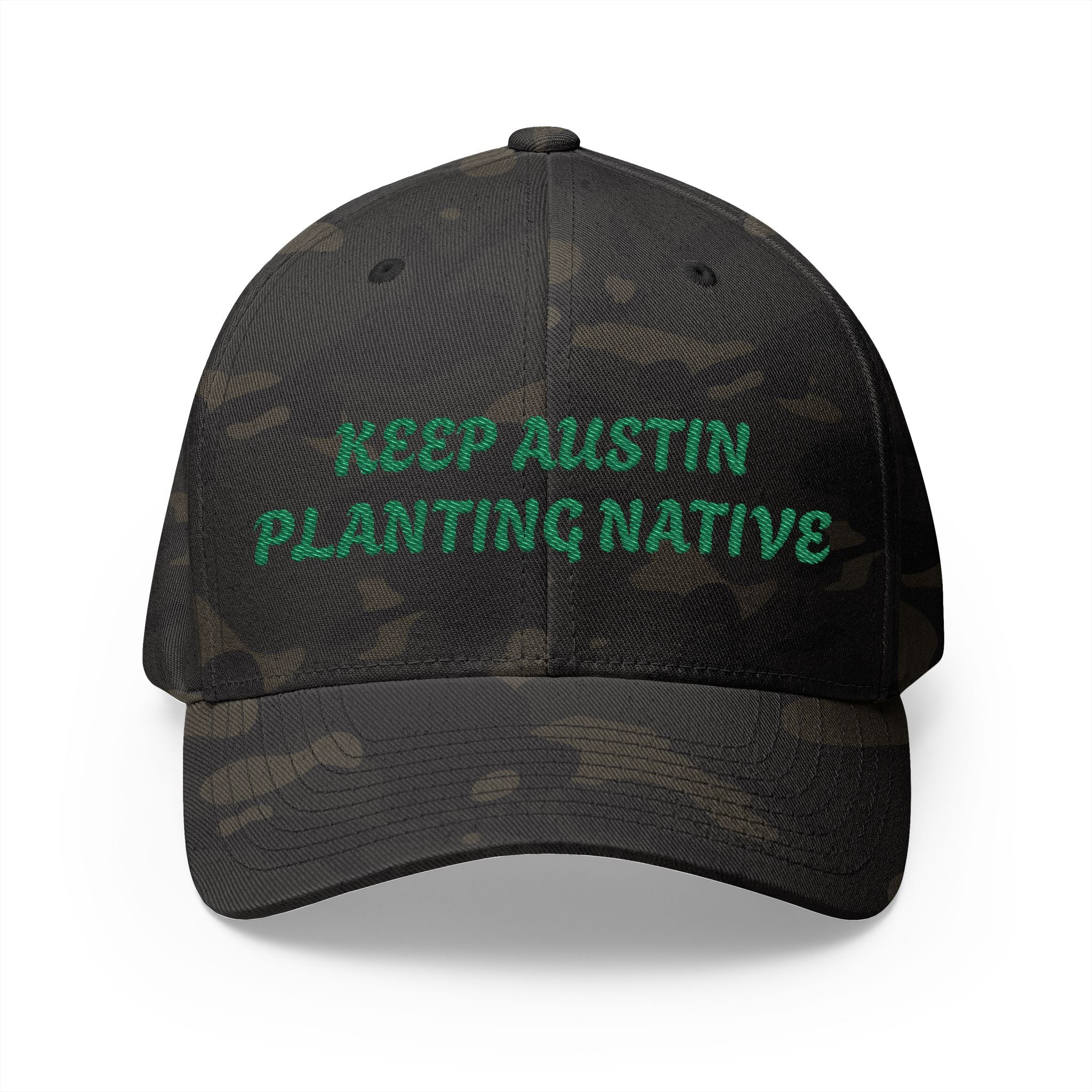"KEEP AUSTIN PLANTING NATIVE" Closed-Back Structured Cap (Embroidery)