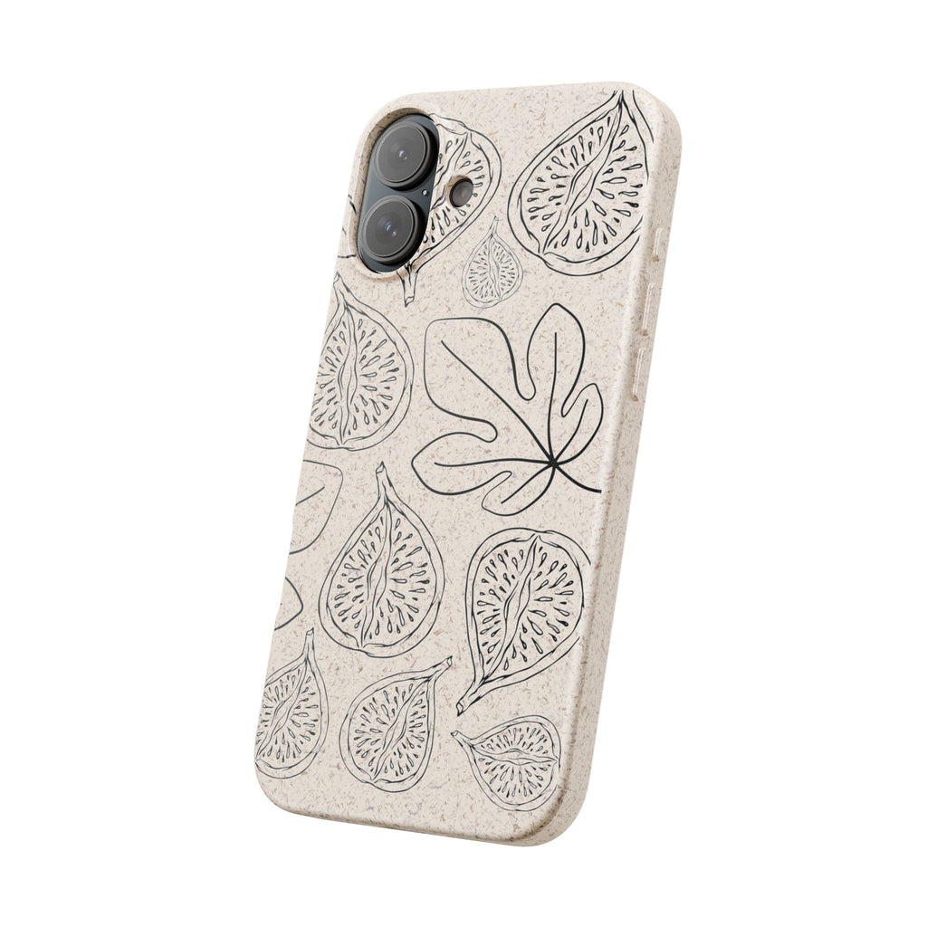 Eco-Friendly Zero Waste Biodegradable Phone Case - Fig & Leaf Pattern