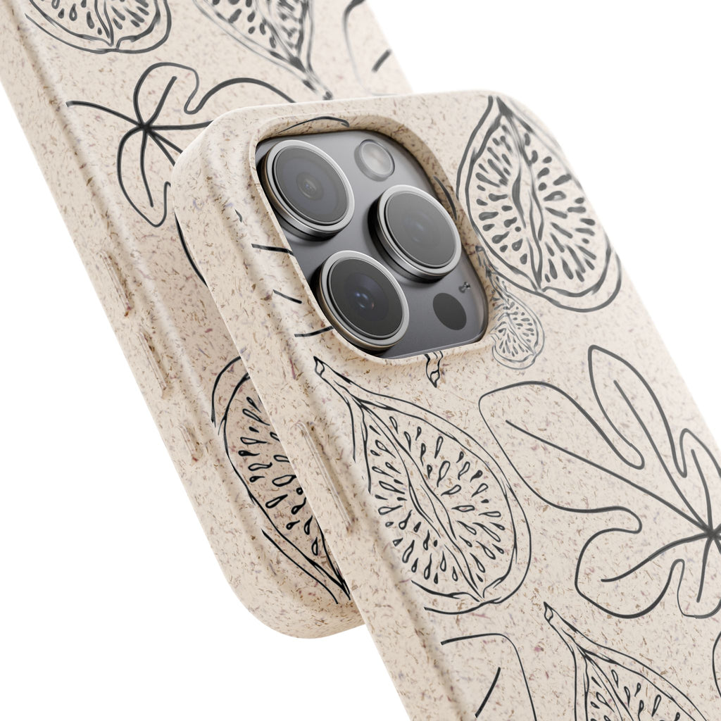 Eco-Friendly Zero Waste Biodegradable Phone Case - Fig & Leaf Pattern