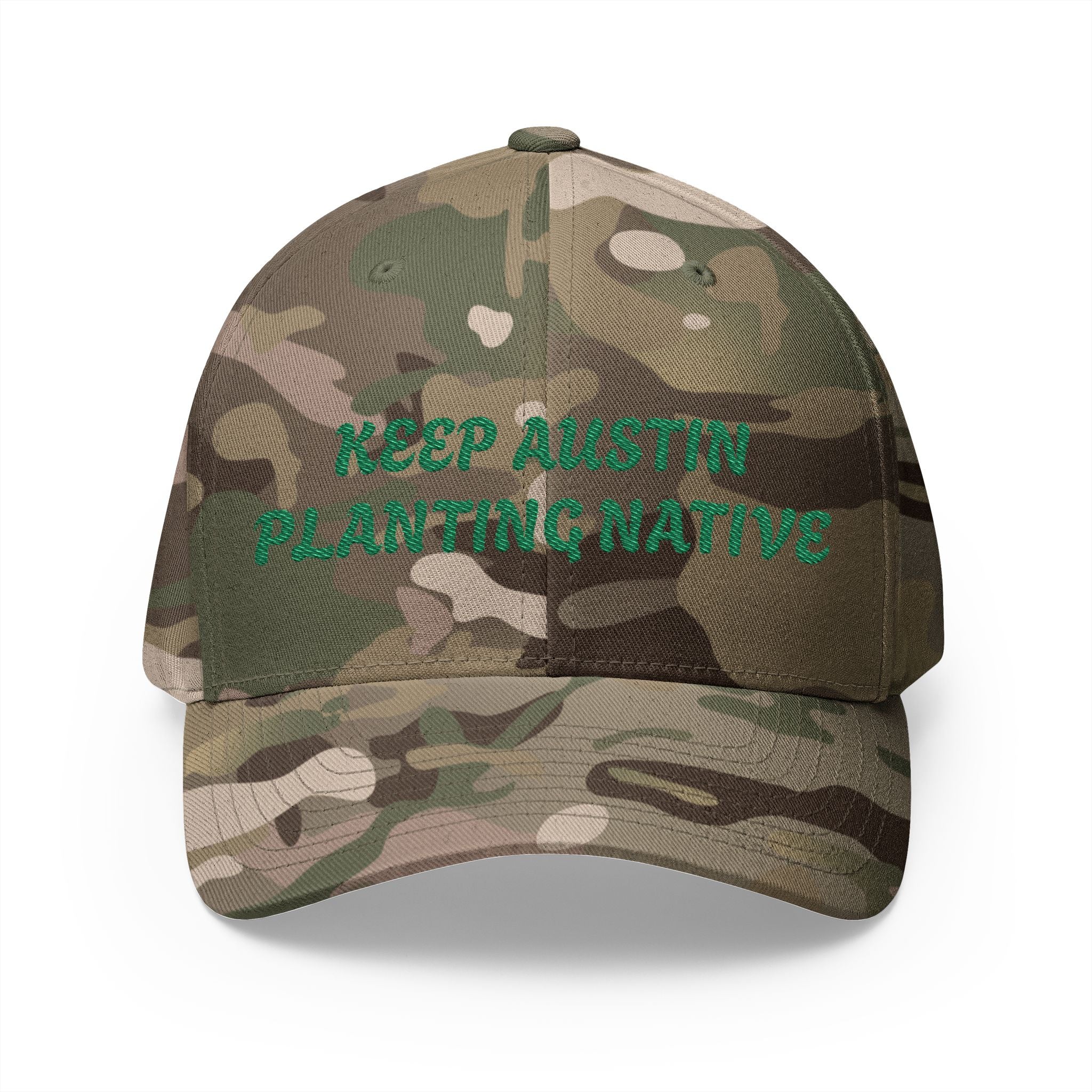 "KEEP AUSTIN PLANTING NATIVE" Closed-Back Structured Cap (Embroidery)