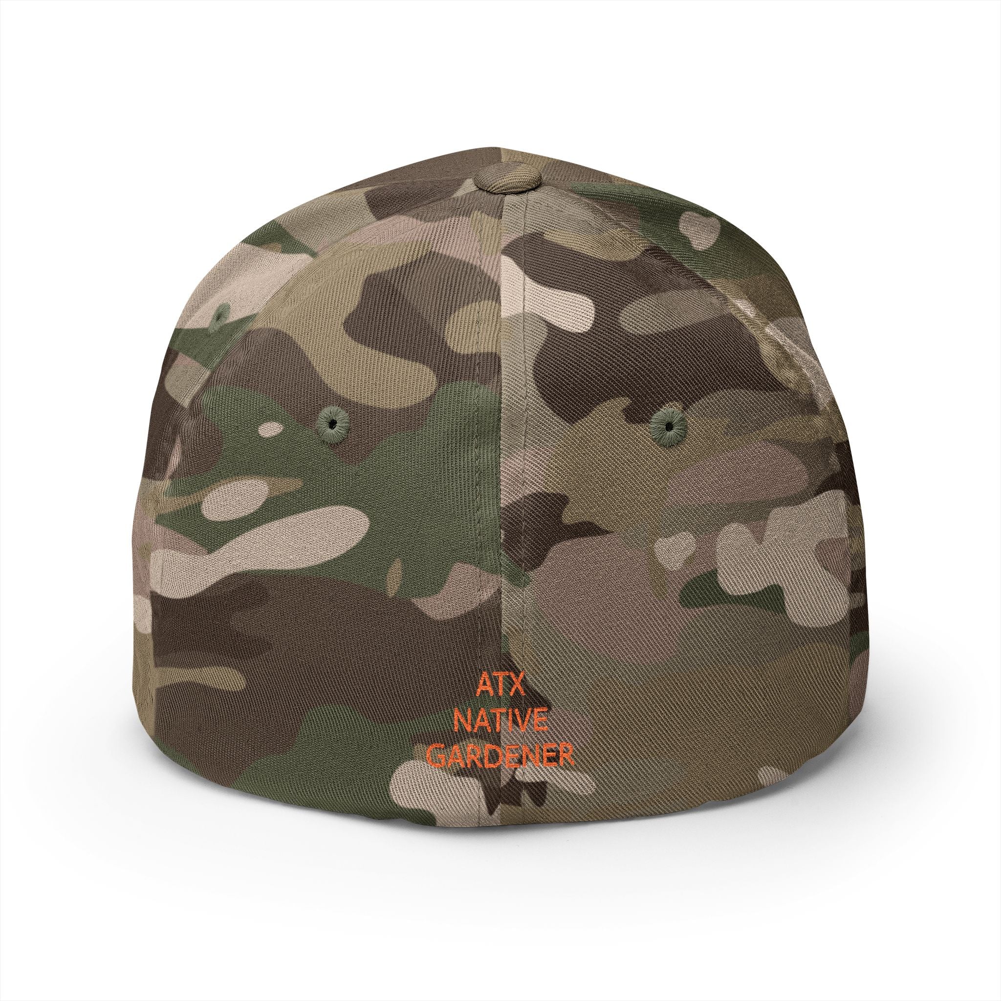"PLANT NATIVE"  Camo Closed-Back Structured Cap (Embroidery)