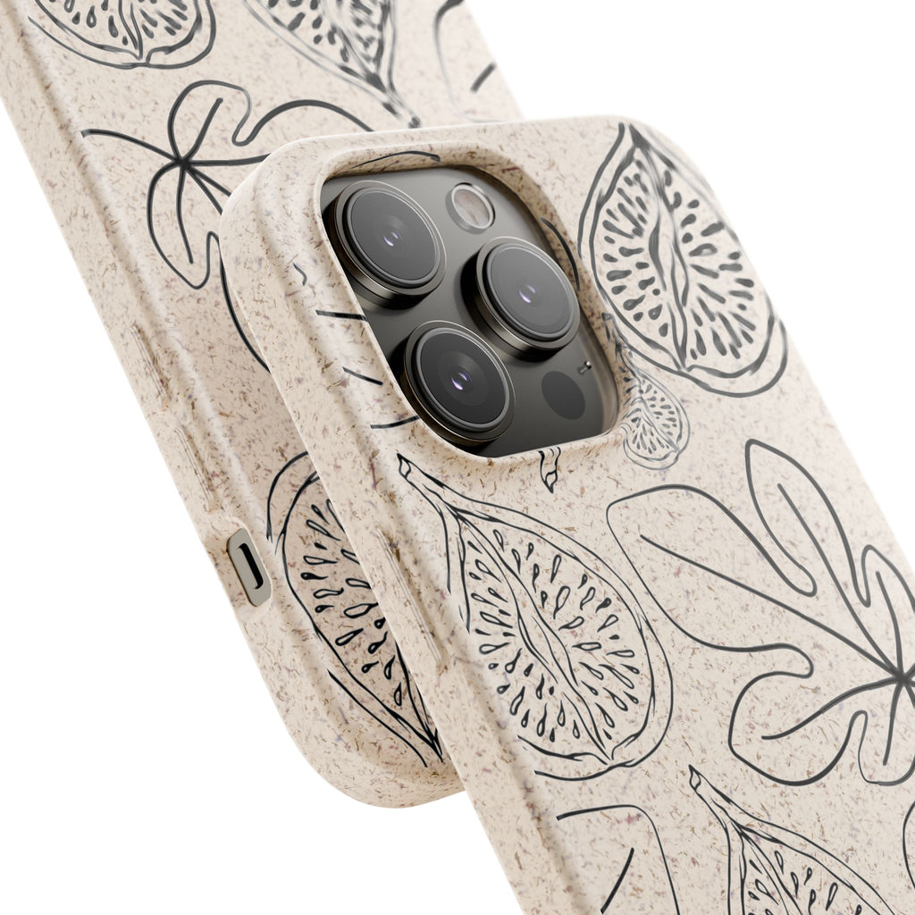 Eco-Friendly Zero Waste Biodegradable Phone Case - Fig & Leaf Pattern