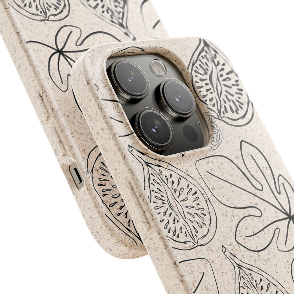 Eco-Friendly Zero Waste Biodegradable Phone Case - Fig & Leaf Pattern