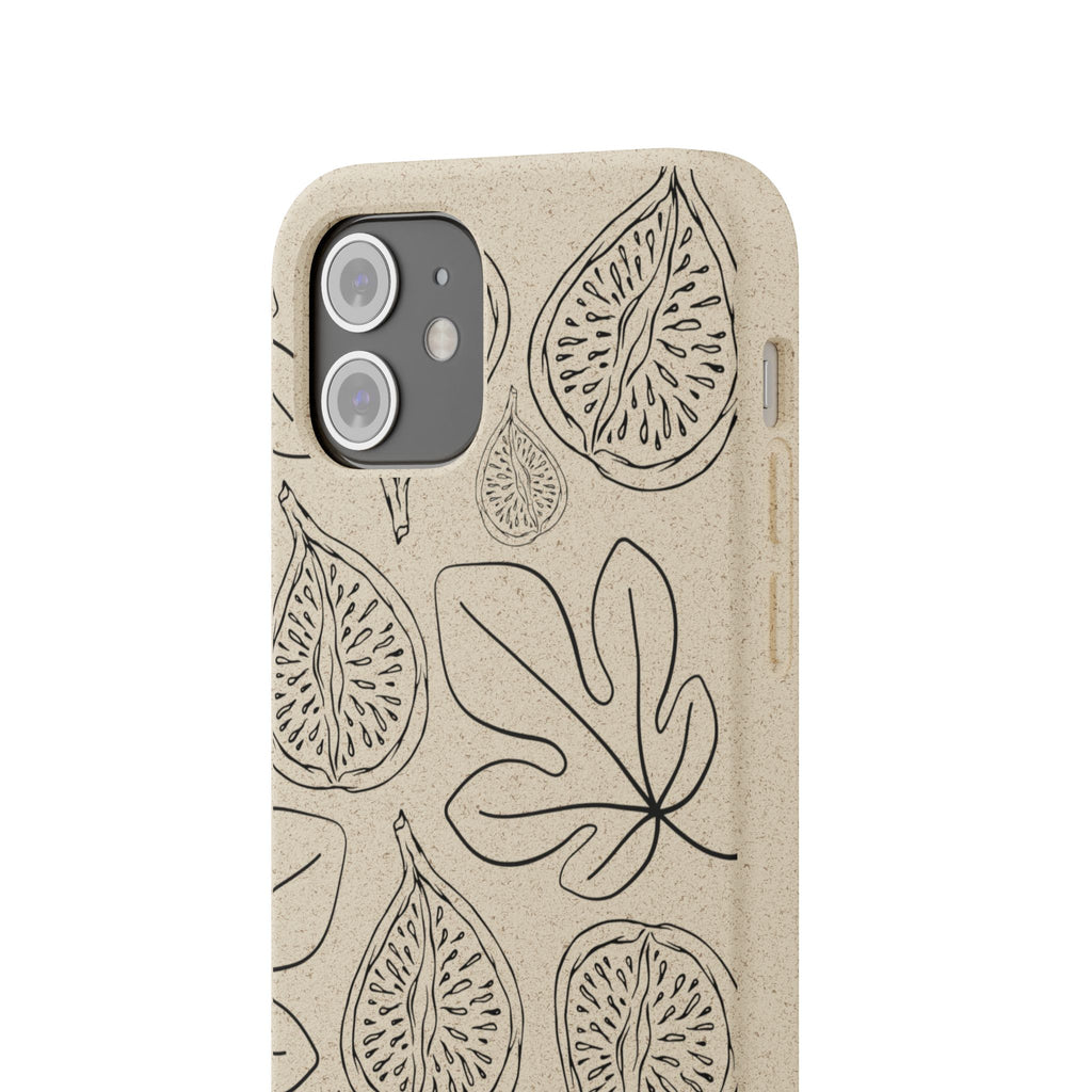 Eco-Friendly Zero Waste Biodegradable Phone Case - Fig & Leaf Pattern