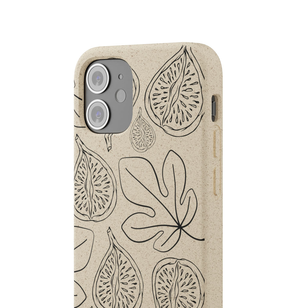 Eco-Friendly Zero Waste Biodegradable Phone Case - Fig & Leaf Pattern