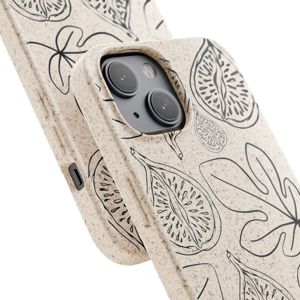 Eco-Friendly Zero Waste Biodegradable Phone Case - Fig & Leaf Pattern