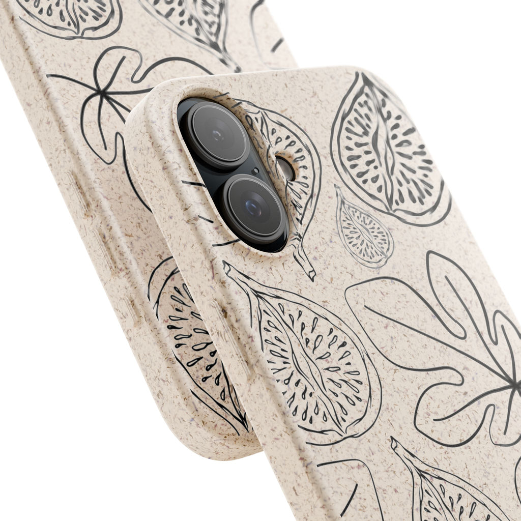 Eco-Friendly Zero Waste Biodegradable Phone Case - Fig & Leaf Pattern