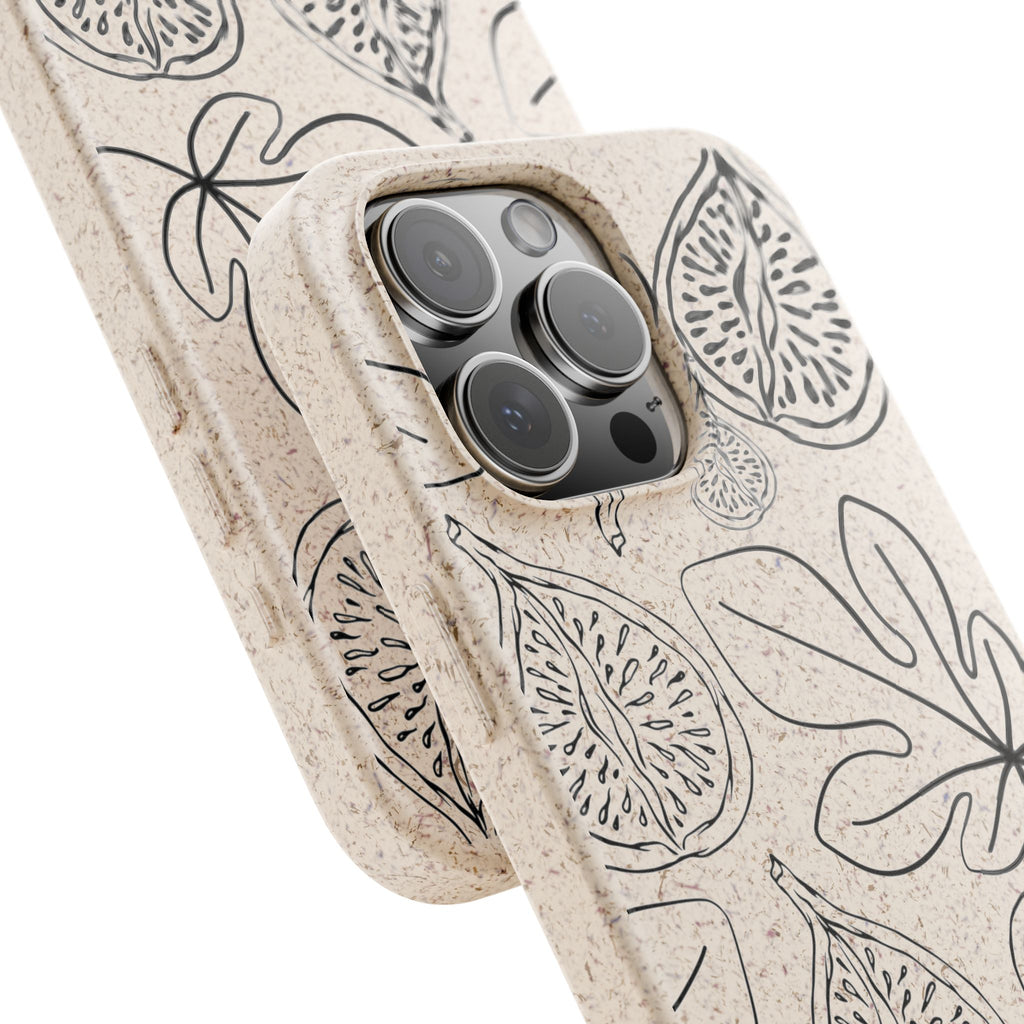 Eco-Friendly Zero Waste Biodegradable Phone Case - Fig & Leaf Pattern