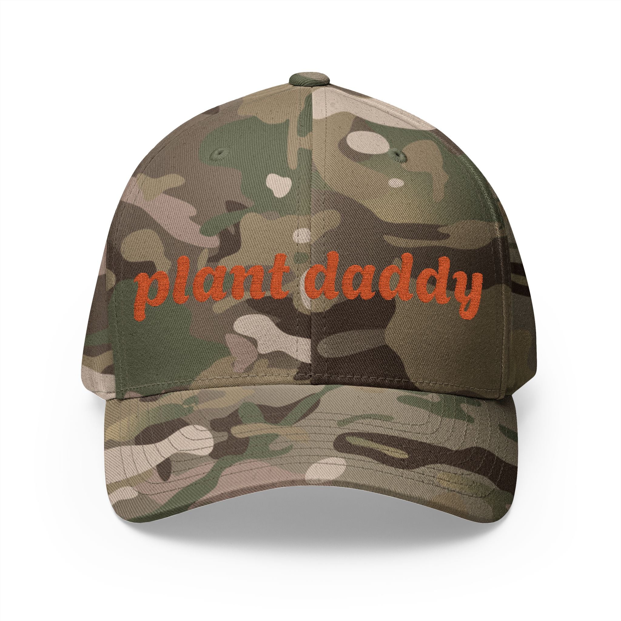 "Plant Daddy"  Camo Closed-Back Structured Cap (Embroidery)