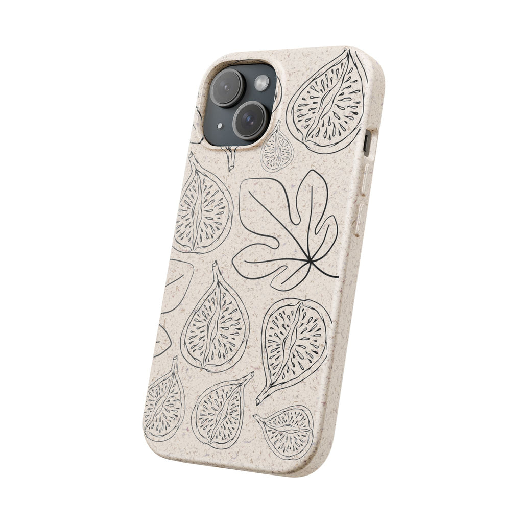 Eco-Friendly Zero Waste Biodegradable Phone Case - Fig & Leaf Pattern