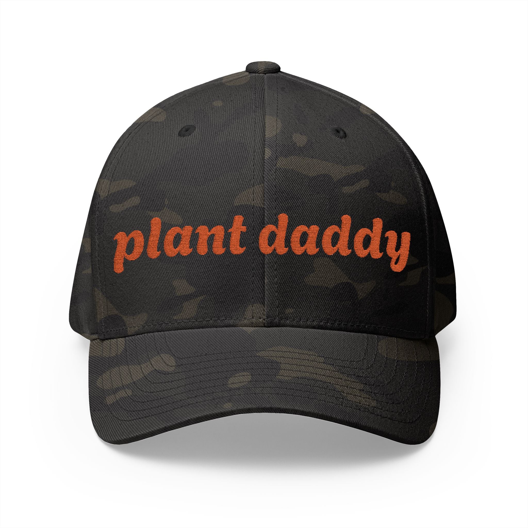 "Plant Daddy"  Camo Closed-Back Structured Cap (Embroidery)