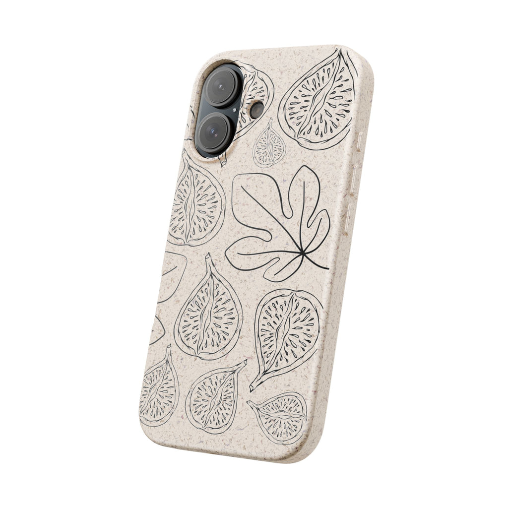 Eco-Friendly Zero Waste Biodegradable Phone Case - Fig & Leaf Pattern